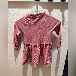 Pink Long Sleeve Kids Dress Mauve Little Sleepies